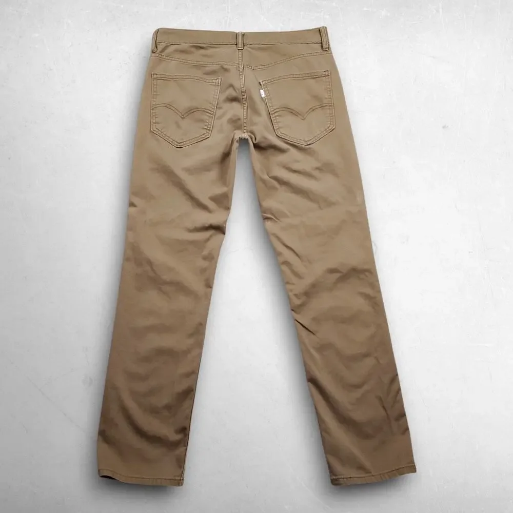 Levis 511 Slim Fit Straight Leg Chino Pants Men 31x30 Brown Stretch Preppy